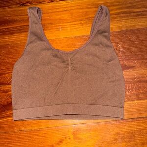 Seamless Brown Sports Bra/Lounge Top